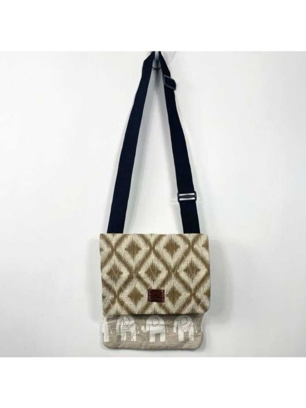 Aerryel & Perymon Unique Elephant Print Messenger Satchel Bag Adjustable Strap